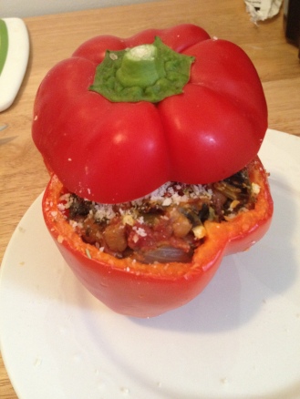 Lentil and Kale Stuffed Peppers
